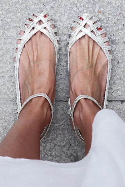 GIADA| Elegante ballerina intrecciata con cinturino per uno stile sofisticato