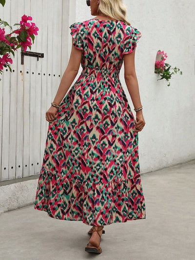 Clara | Elegante Abito Vintage con Stampa per un Look Estivo Casual e Alla Moda