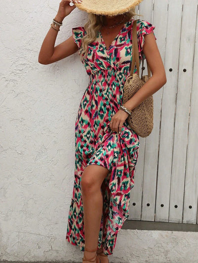 Clara | Elegante Abito Vintage con Stampa per un Look Estivo Casual e Alla Moda