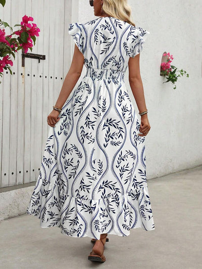 Clara | Elegante Abito Vintage con Stampa per un Look Estivo Casual e Alla Moda