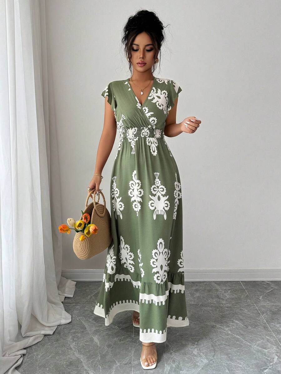 Clara | Elegante Abito Vintage con Stampa per un Look Estivo Casual e Alla Moda