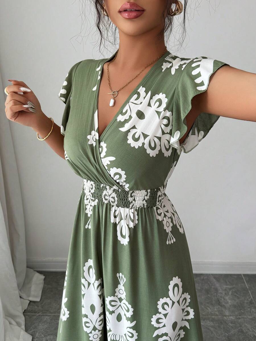 Clara | Elegante Abito Vintage con Stampa per un Look Estivo Casual e Alla Moda