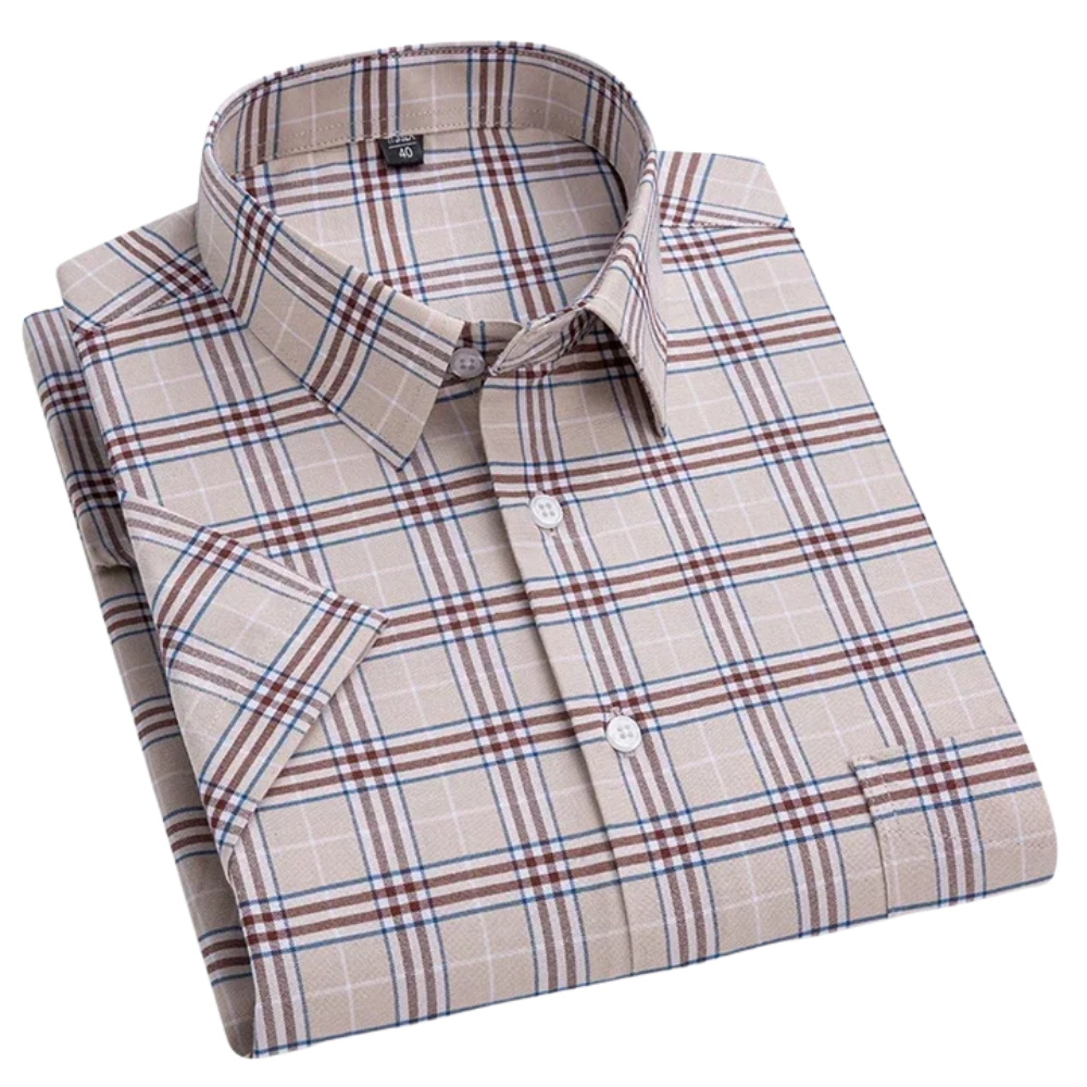 Arvani - Elegante camicia in cotone a maniche corte per un look fresco e raffinato