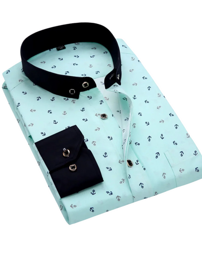 Arvani - Elegante camicia con raffinata stampa nautica per un look irresistibile