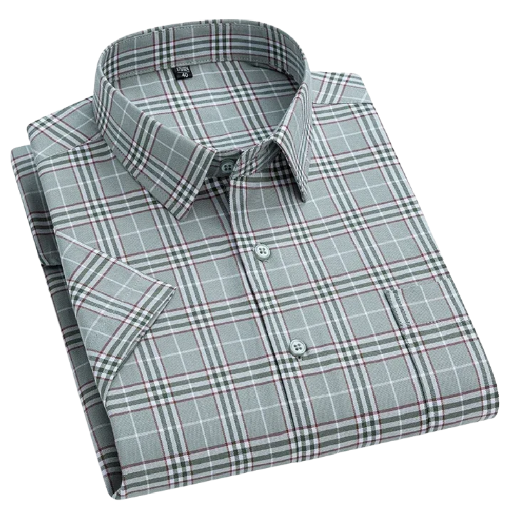 Arvani - Elegante camicia in cotone a maniche corte per un look fresco e raffinato