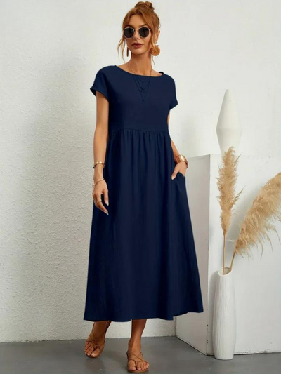 Ruby™ | Vestito elegante in cotone e lino per un look essenziale e raffinato