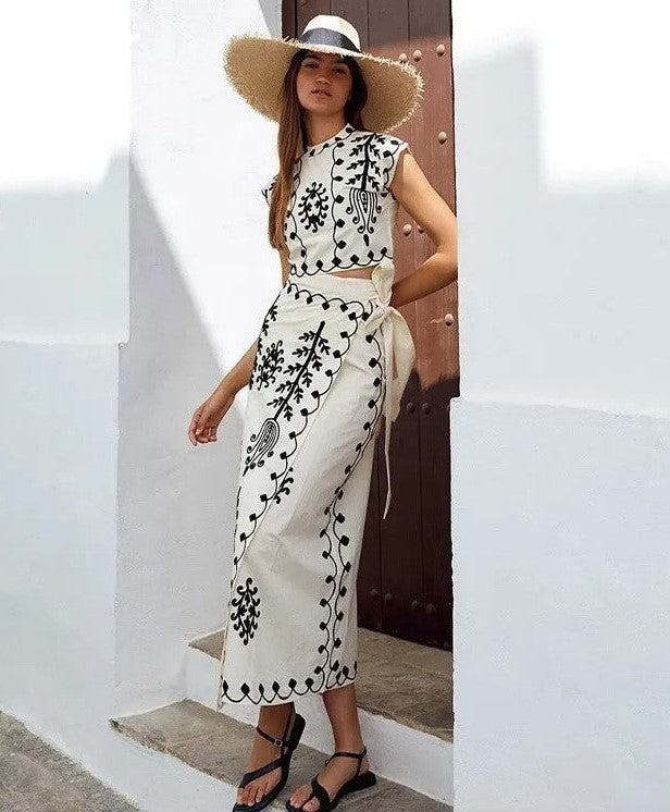 Camilla - Set stampato Top e Gonna