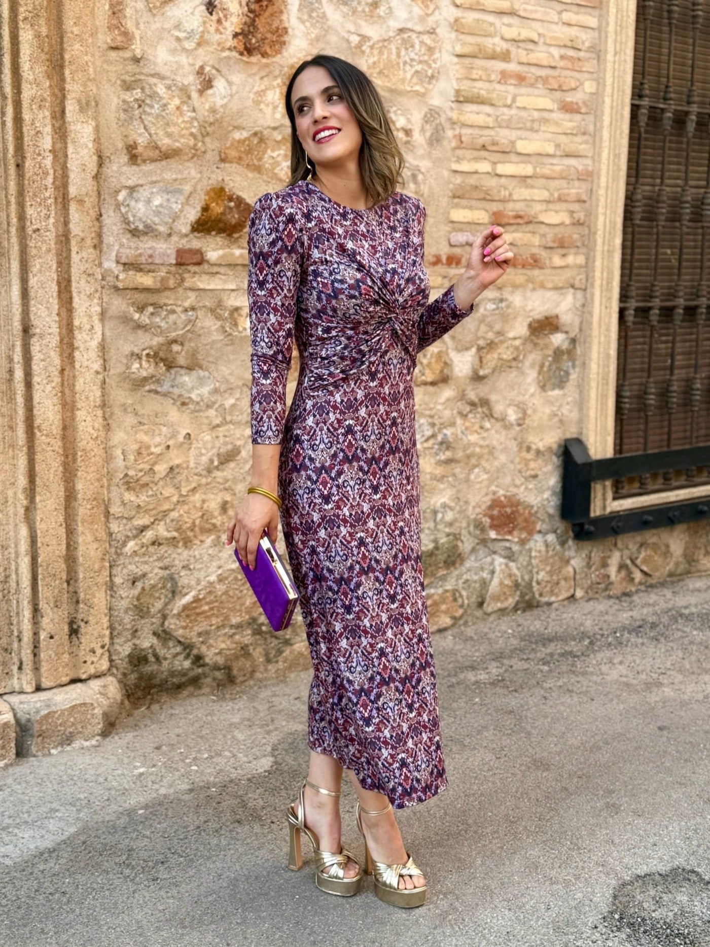 Vestito Midi Stampato con Stile Unico - Nina