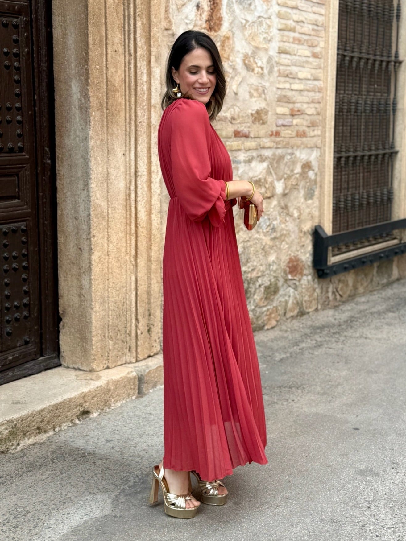 Elegante vestito plissettato Aurea per incontri e eventi speciali