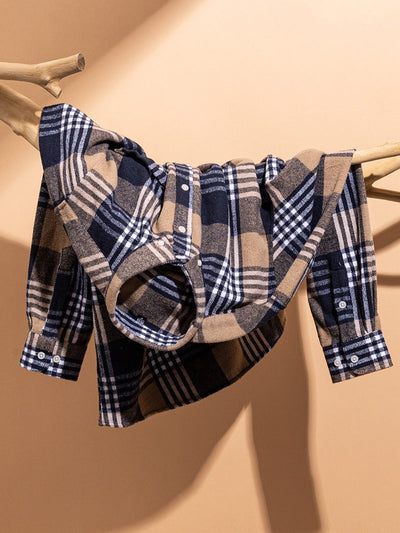 Arvani - Elegante camicia a quadri in morbido cotone per uno stile casual e alla moda