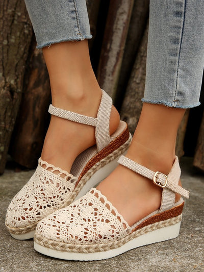 Adalyn™ - Élégantes Chaussures Boho à Talons Compensés