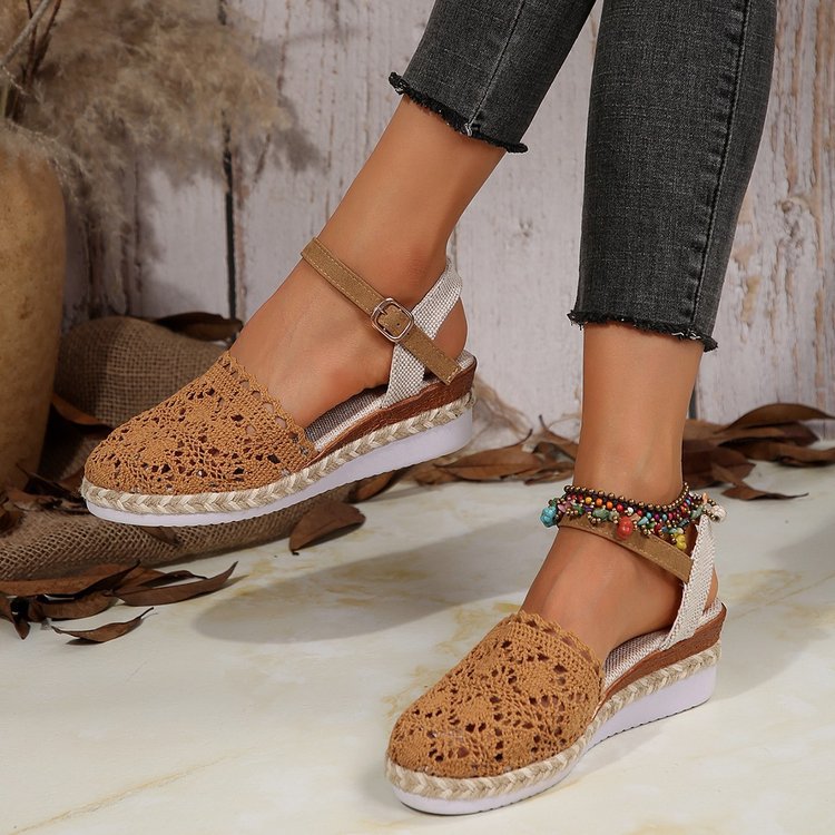 Adalyn™ - Élégantes Chaussures Boho à Talons Compensés