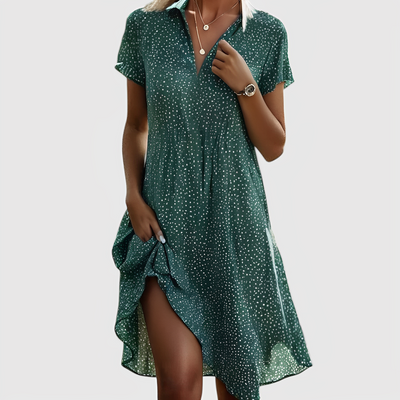 Zafira™ | Elegante Vestito Midi a Maniche Corte per Ogni Occasione