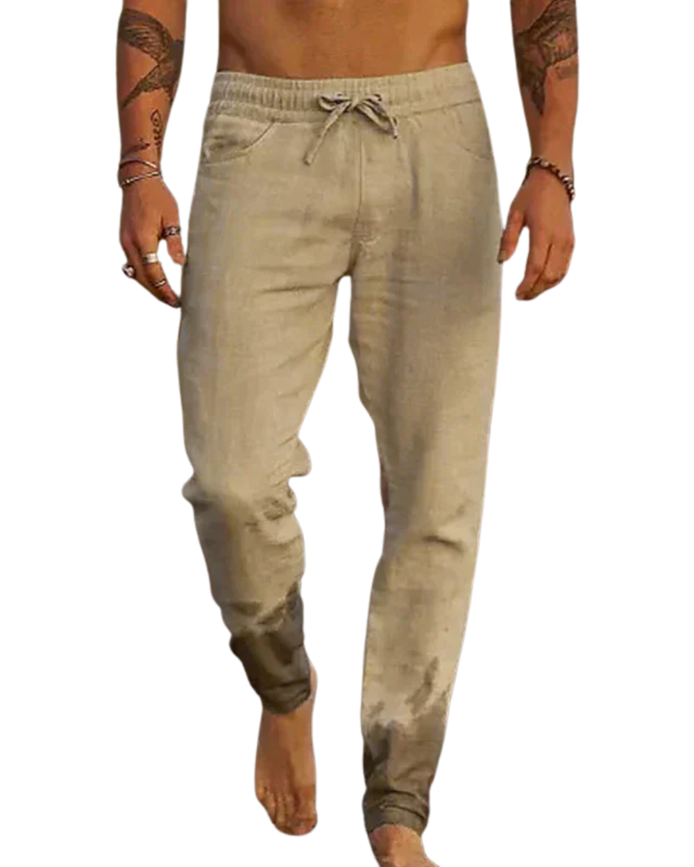 Pantaloni da spiaggia eleganti in lino leggeri e traspiranti