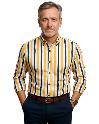 Arvani - Camicia da uomo casual a righe