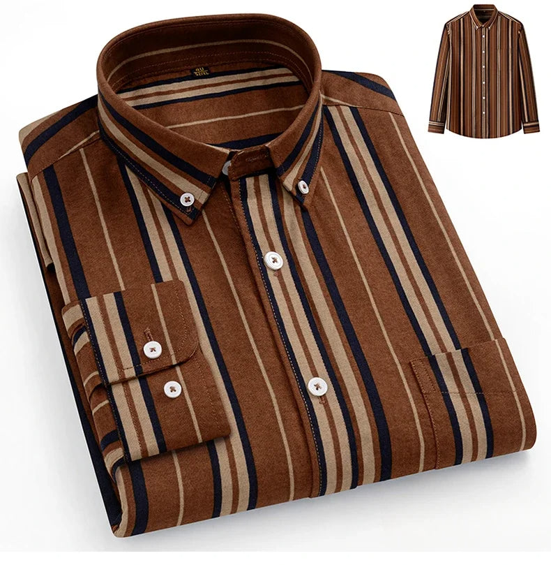 Arvani - Camicia Elegante in Morbido Cotone Oxford per uno Stile senza Tempo