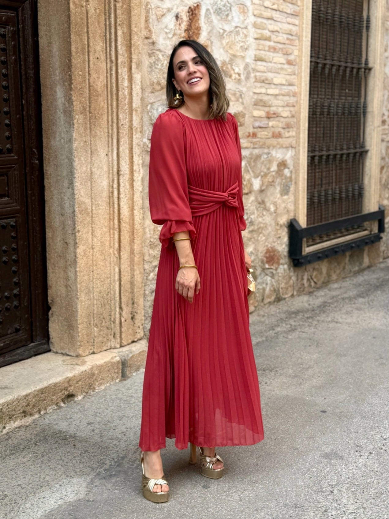 Elegante vestito plissettato Aurea per incontri e eventi speciali