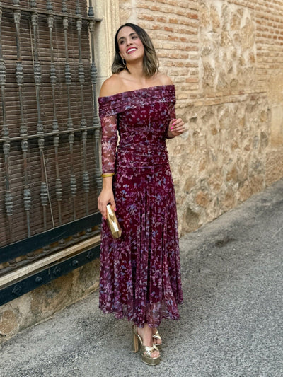 Vestito in Tul Stampato - Elegante e Raffinato di Vera